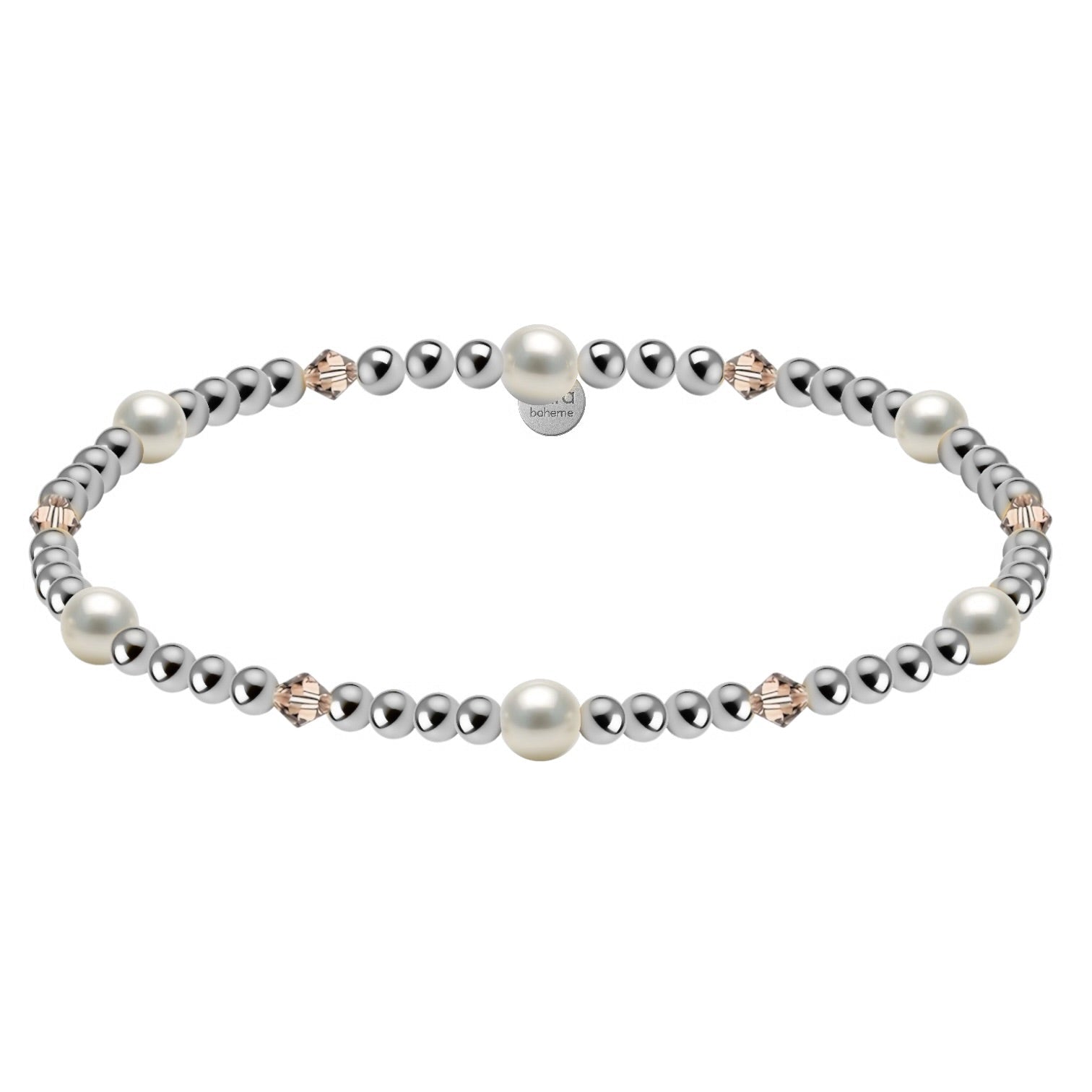Crystal + Pearl | Gold Filled Beaded Bracelet - Bara Boheme