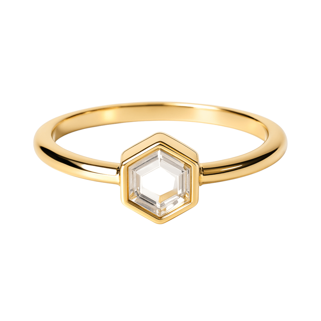 Crystal Quartz | SPS Hexagon Ring - Bara Boheme