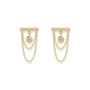 Crystal Bar | Double Chain Earrings