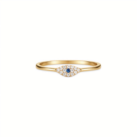 The Cyra | Solid Gold with Sapphire Ring
