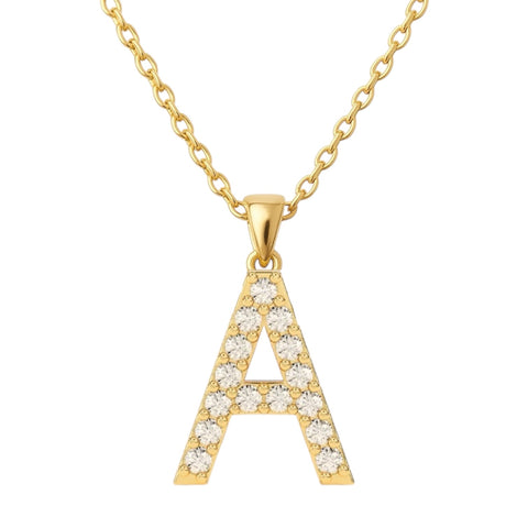 INITIALS | Water-resistant 18k Gold Plated CZ Necklace