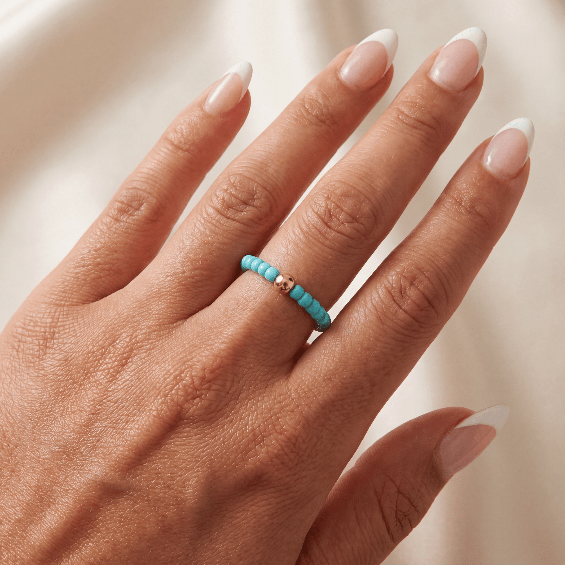 Day Dream Beaded Ring — Aqua - Bara Boheme