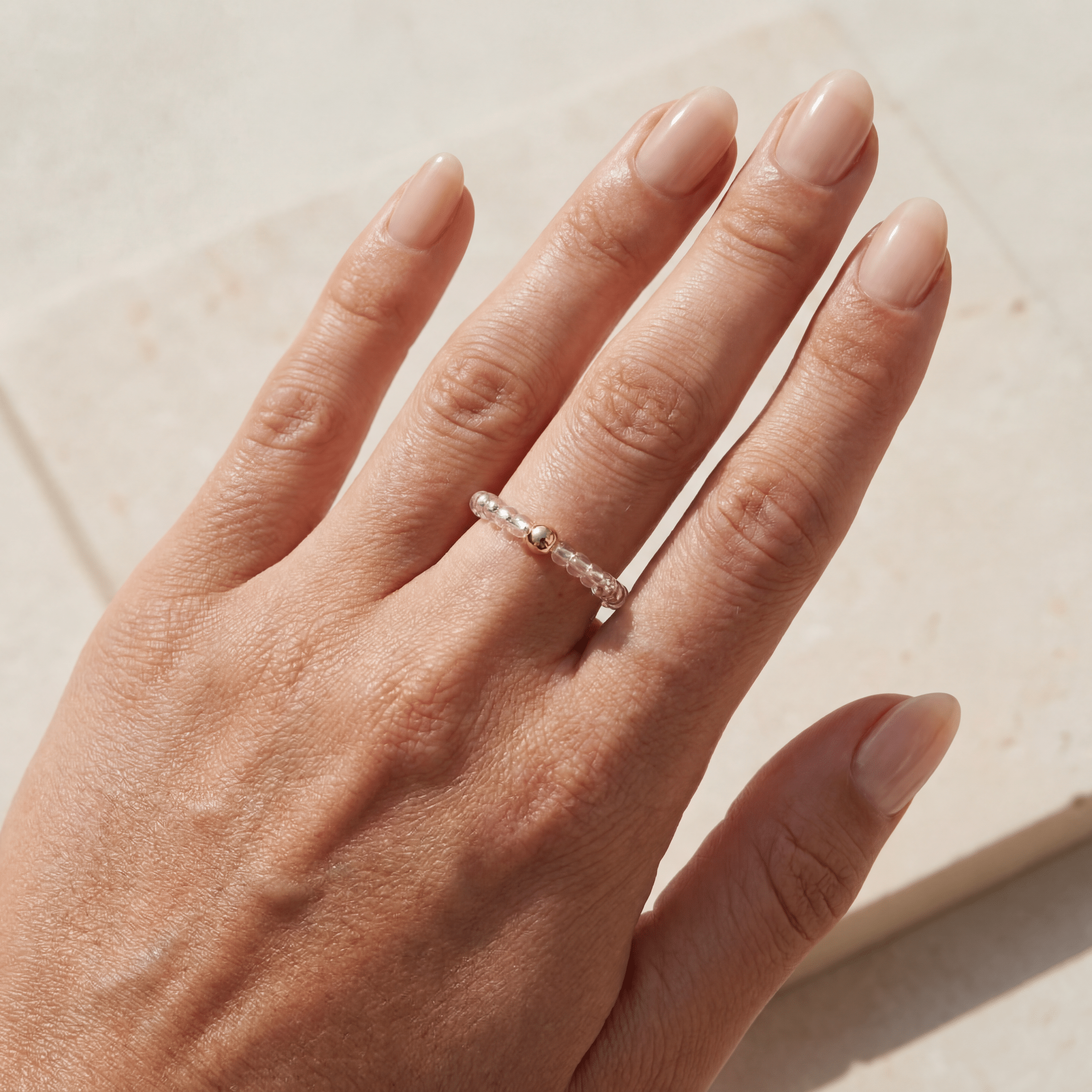 Day Dream Beaded Ring — Champagne - Bara Boheme