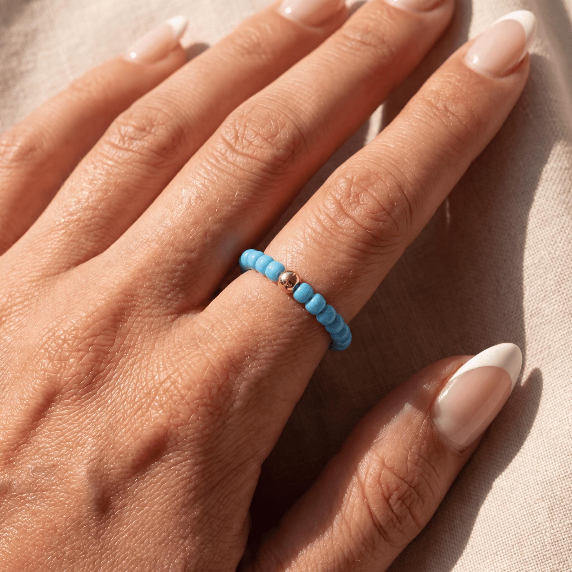 Day Dream Beaded Ring — Sky - Bara Boheme