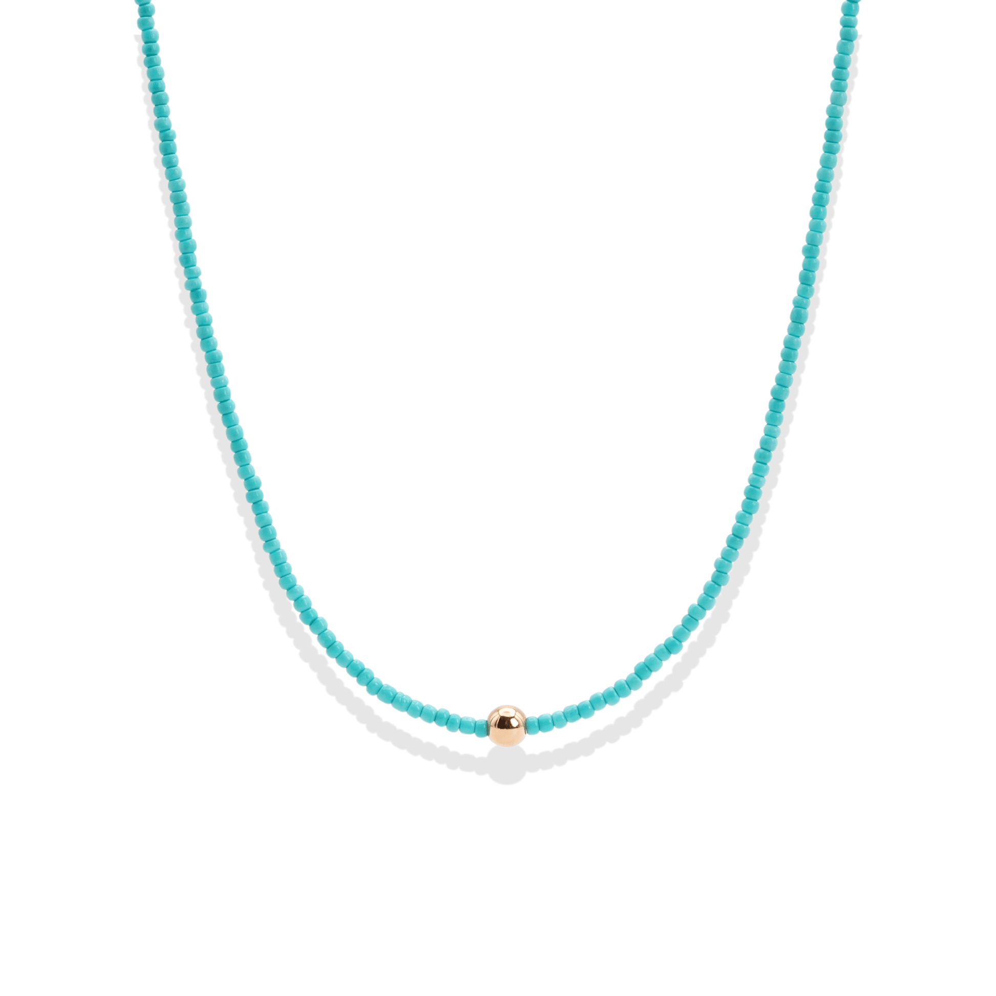 Day Dream Beaded Stretchy Necklace — Aqua - Bara Boheme