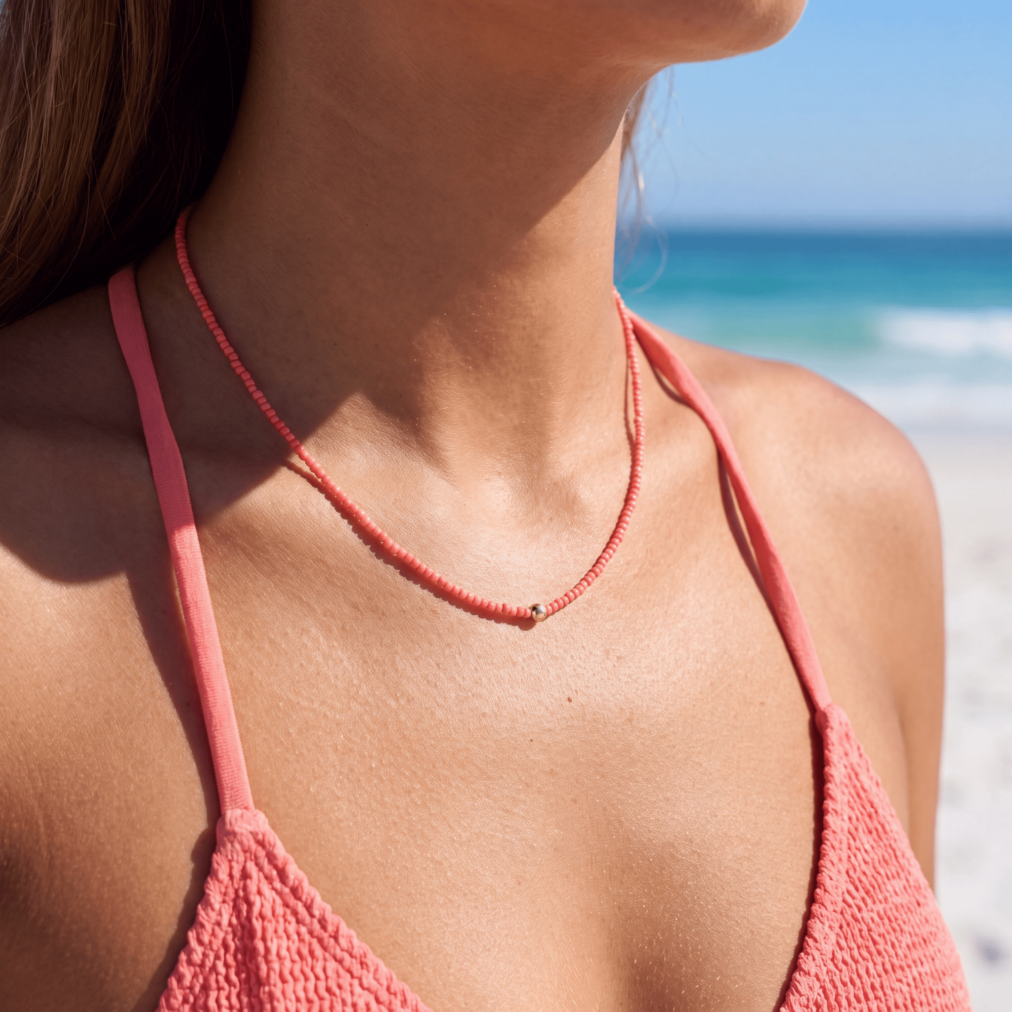 Day Dream Beaded Stretchy Necklace — Sunset - Bara Boheme