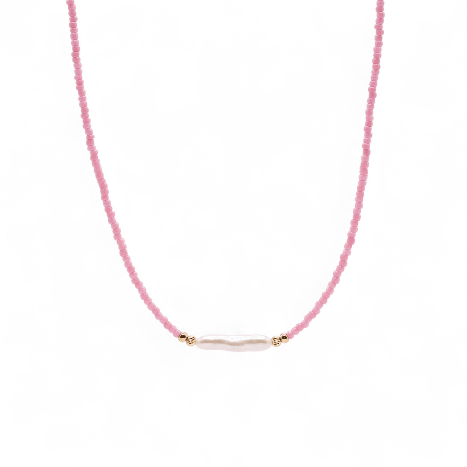 Day Dream + Pearl Beaded Necklace — Bubblegum - Bara Boheme