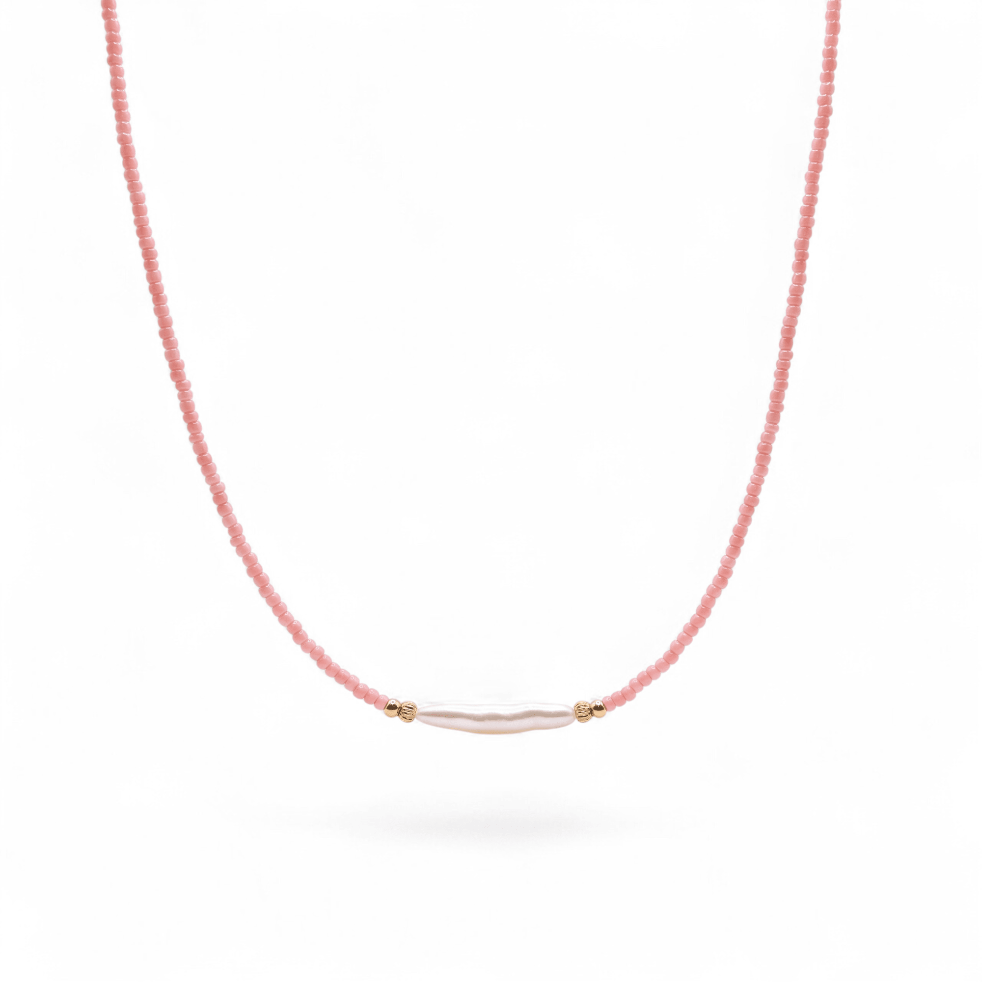 Day Dream + Pearl Beaded Necklace — Coral - Bara Boheme