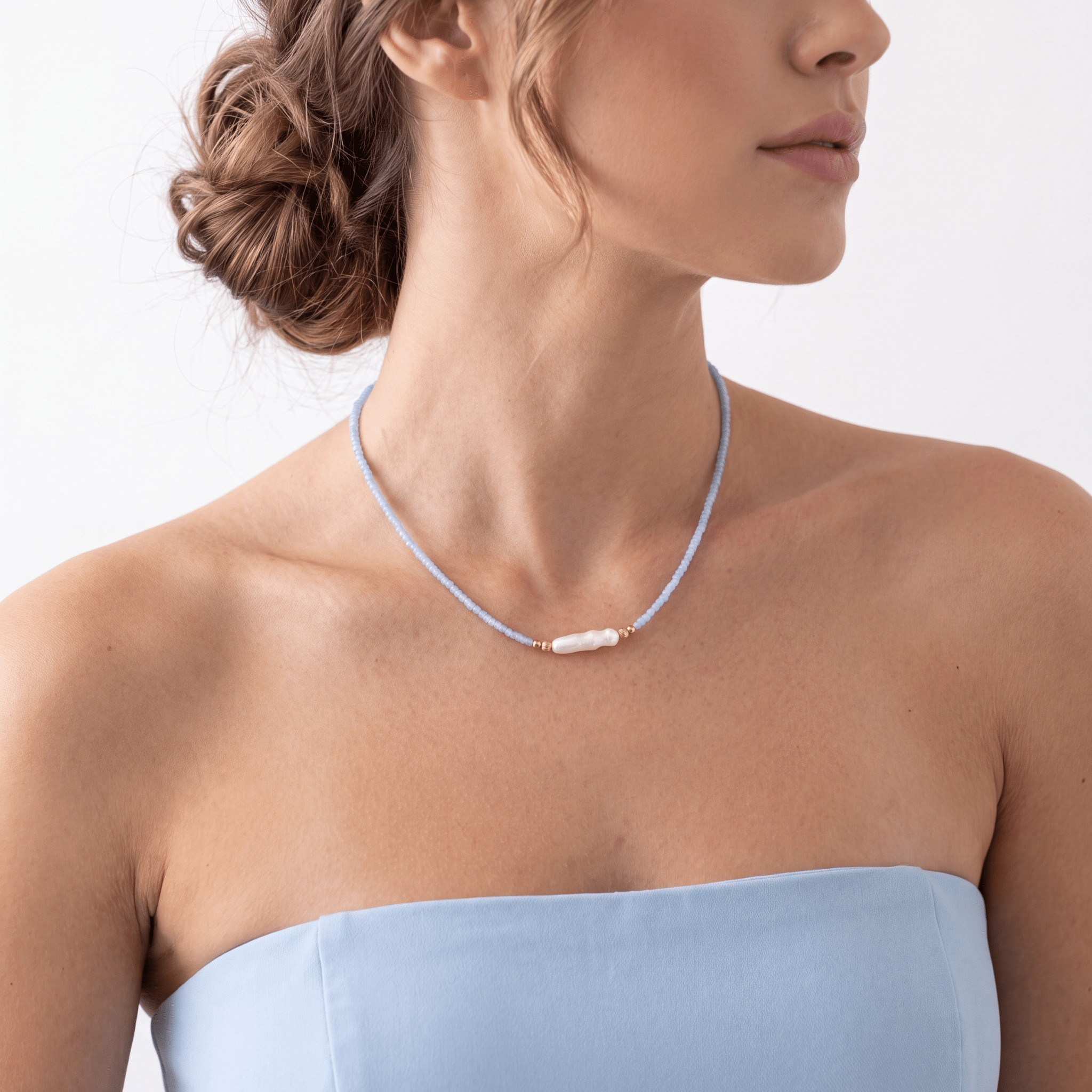 Day Dream + Pearl Beaded Necklace — Frost - Bara Boheme