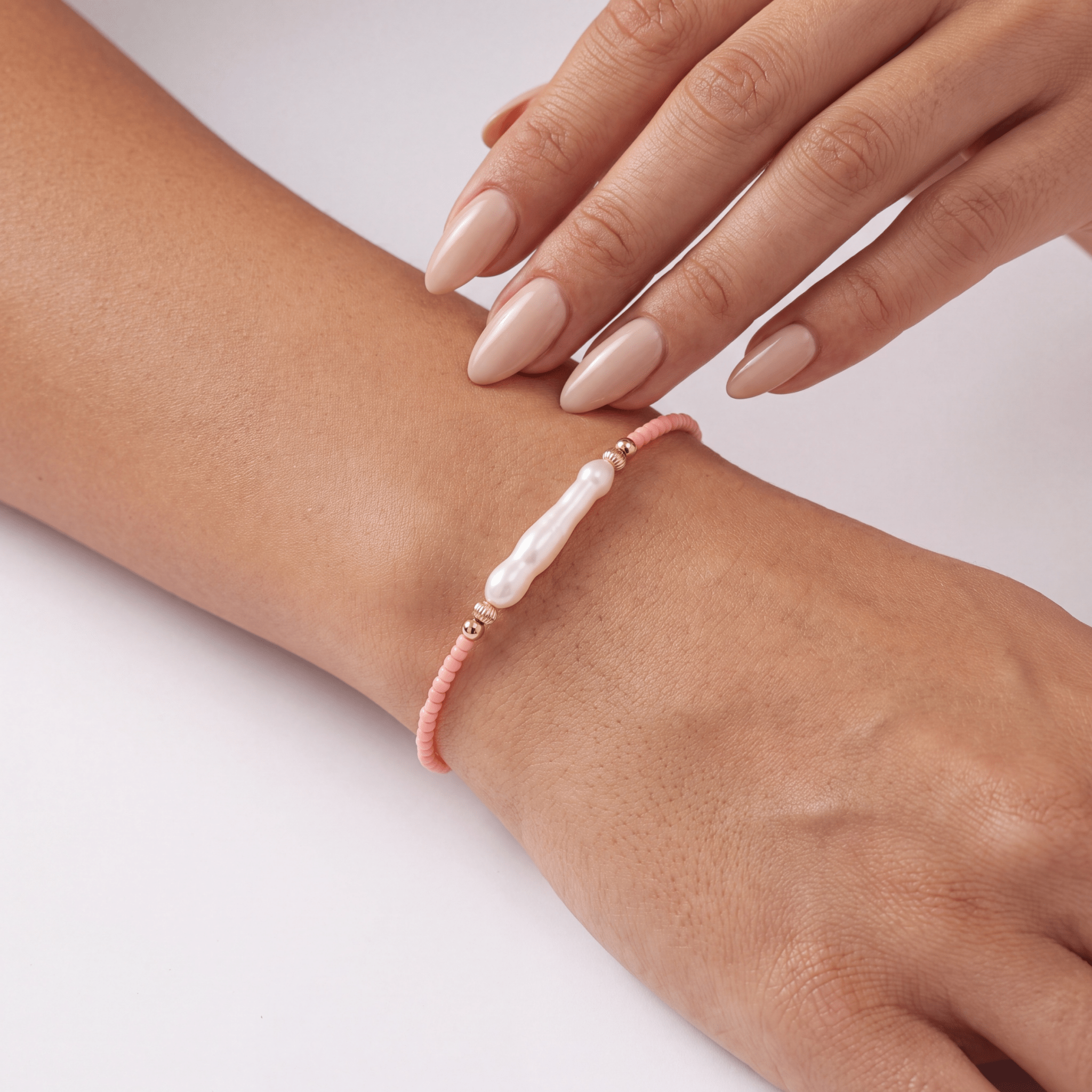 Day Dream + Pearl Bracelet — Coral - Bara Boheme