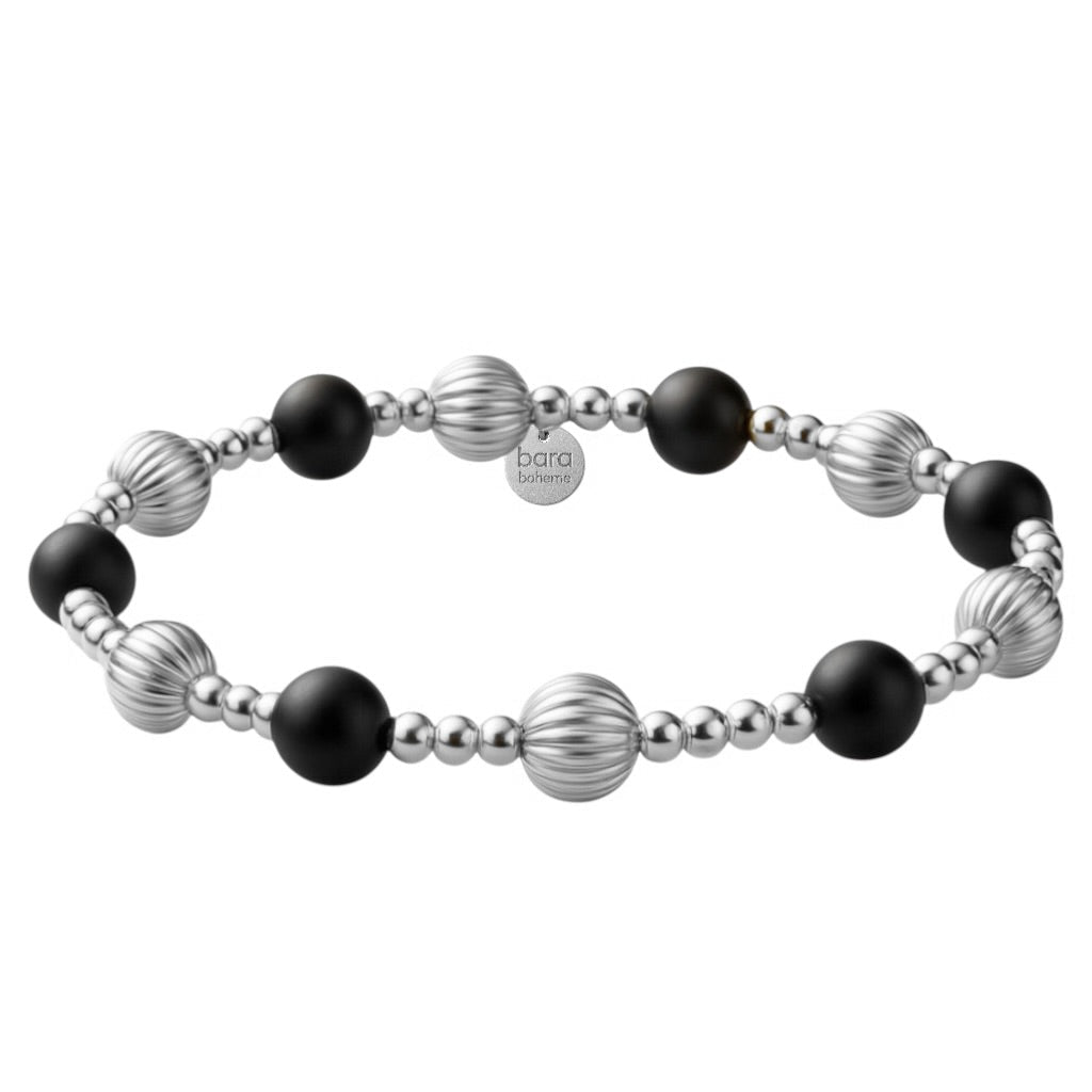 Diana Black Onyx | Gold Filled Beaded Bracelet - Bara Boheme