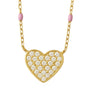Dotted Purple Pave Heart Necklace - Bara Boheme