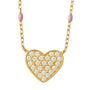 Dotted Purple Pave Heart Necklace
