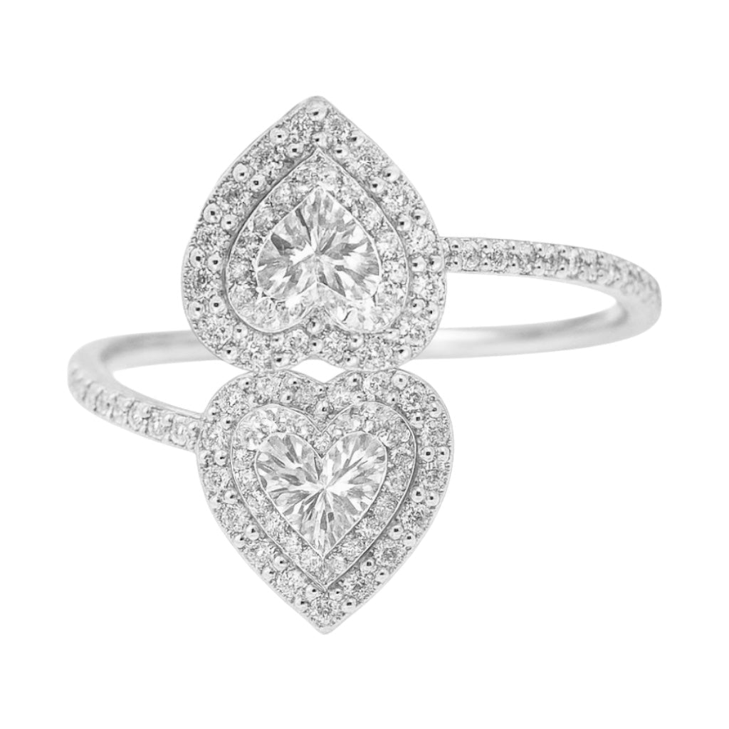 Double Heart | Radiant Crystal Ring - Bara Boheme