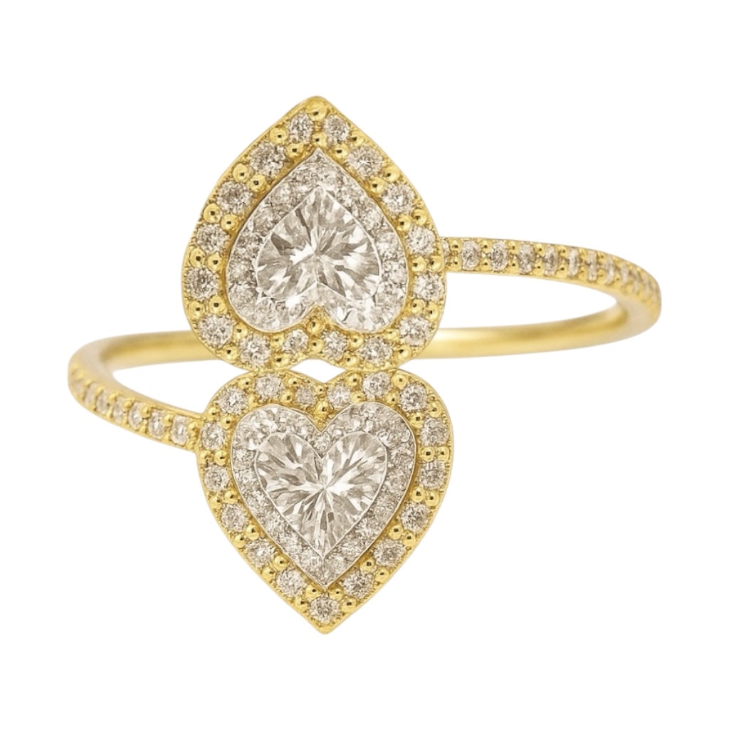 Double Heart | Radiant Crystal Ring