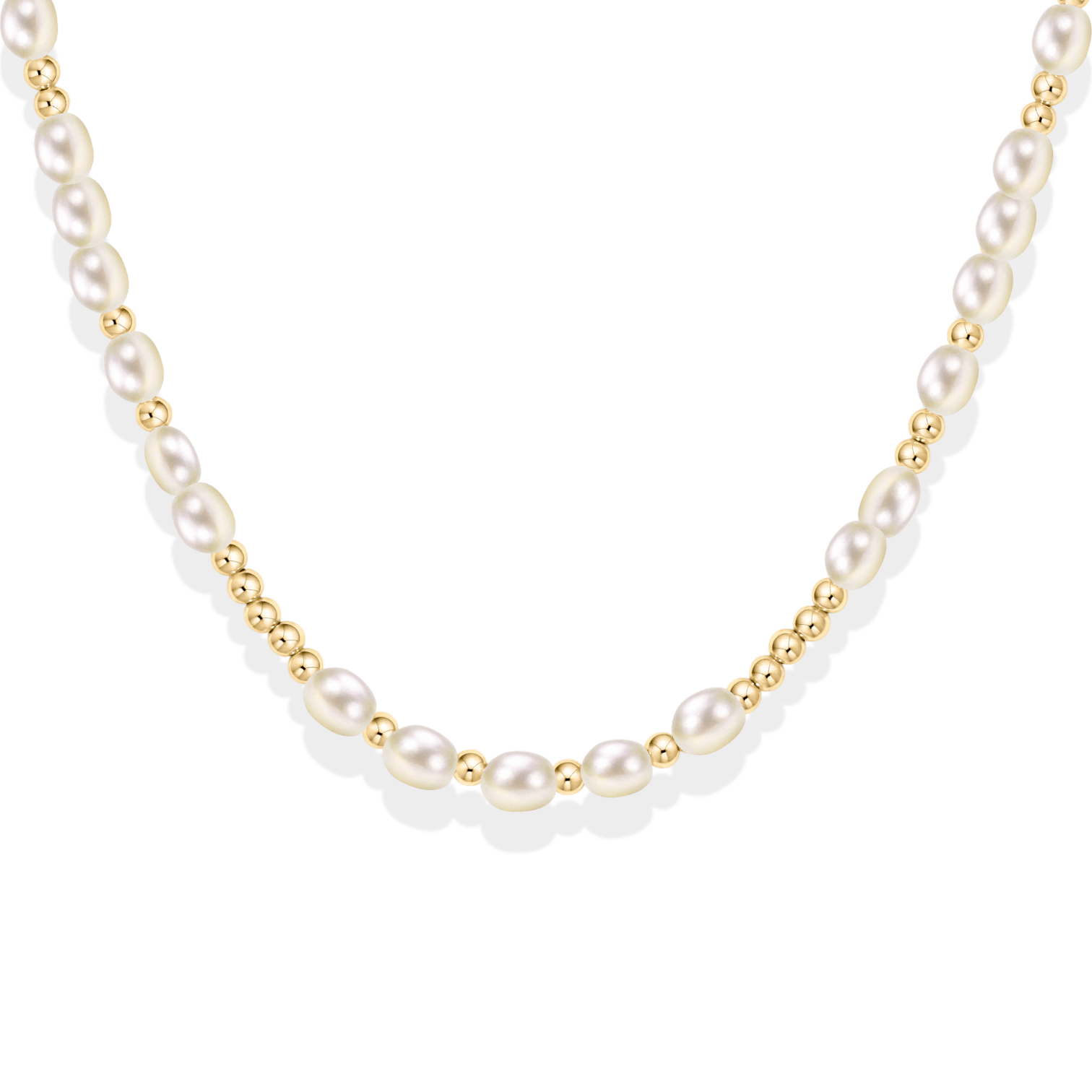 Elliat | Gold Filled Beaded Necklace with Pearls - Bara Boheme