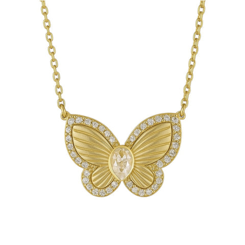ELOISE | Cubic Zirconia Butterfly Charm Necklace