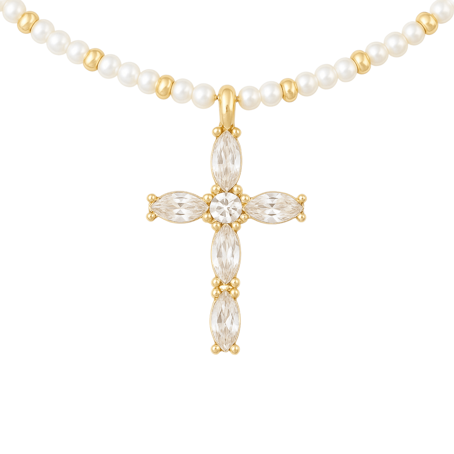 Ember | Gold Plated Chunky Cross Necklace - Bara Boheme