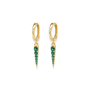Emerald Dagger | Hoop Huggie Earrings - Bara Boheme