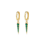 Emerald Dagger | Hoop Huggie Earrings
