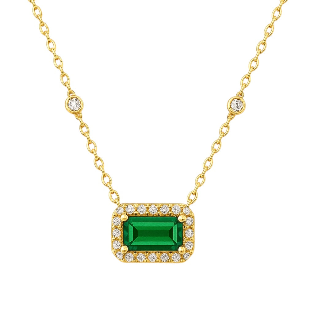 Emily | Baguette Solitaire Necklace