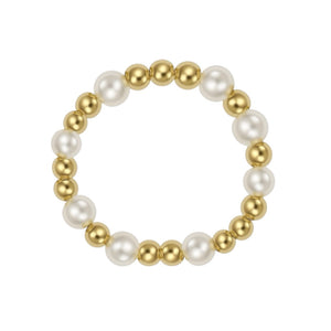Emma | Beaded Stretchy Ring with Pearls