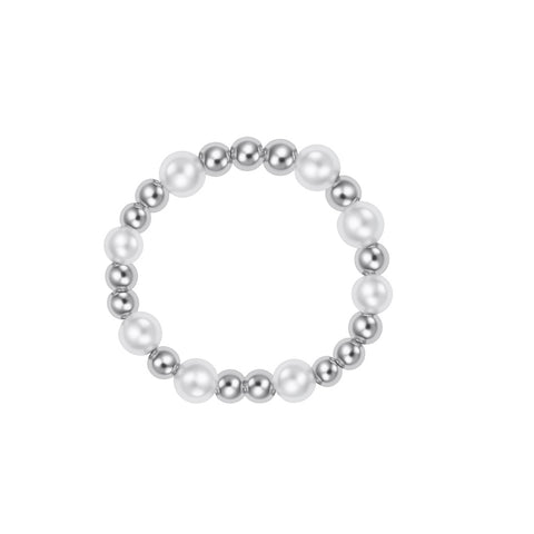 Emma | Beaded Stretchy Ring with Pearls