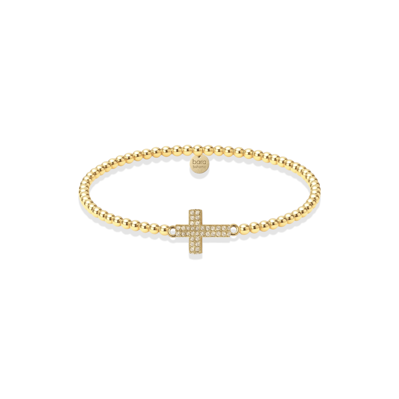 Esther Cross Beaded Charm Bracelet - Bara Boheme