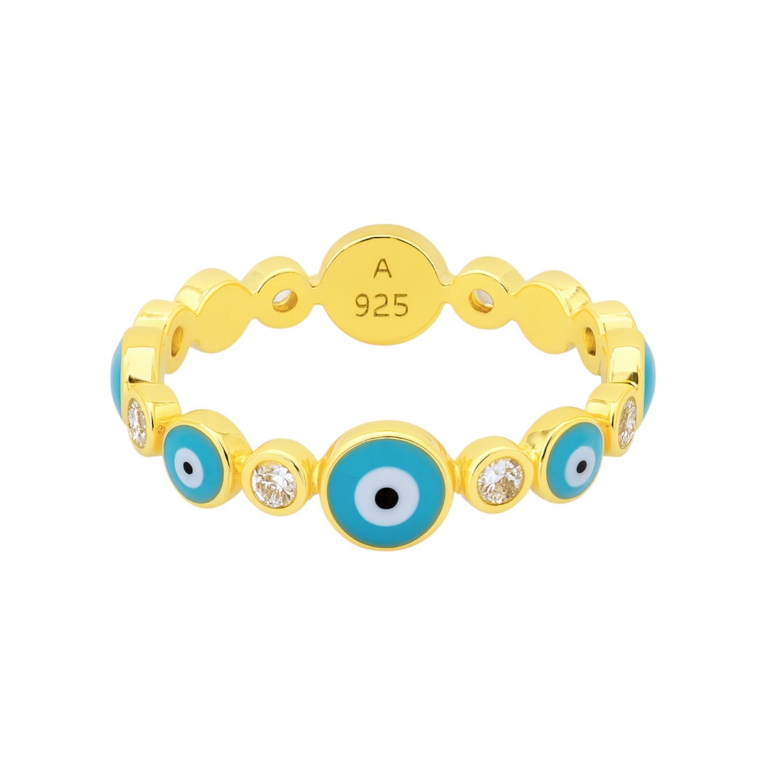 Evil Eye | Gold Plated Band Ring