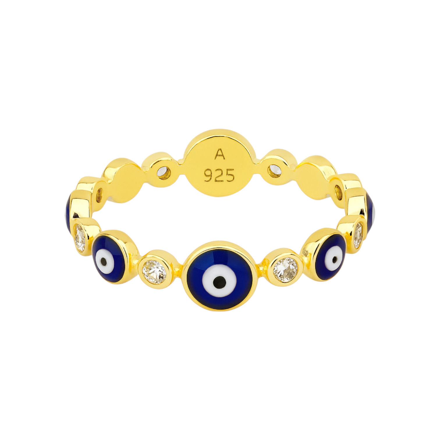 Evil Eye | Gold Plated Band Ring