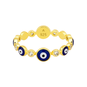 Evil Eye | Gold Plated Band Ring