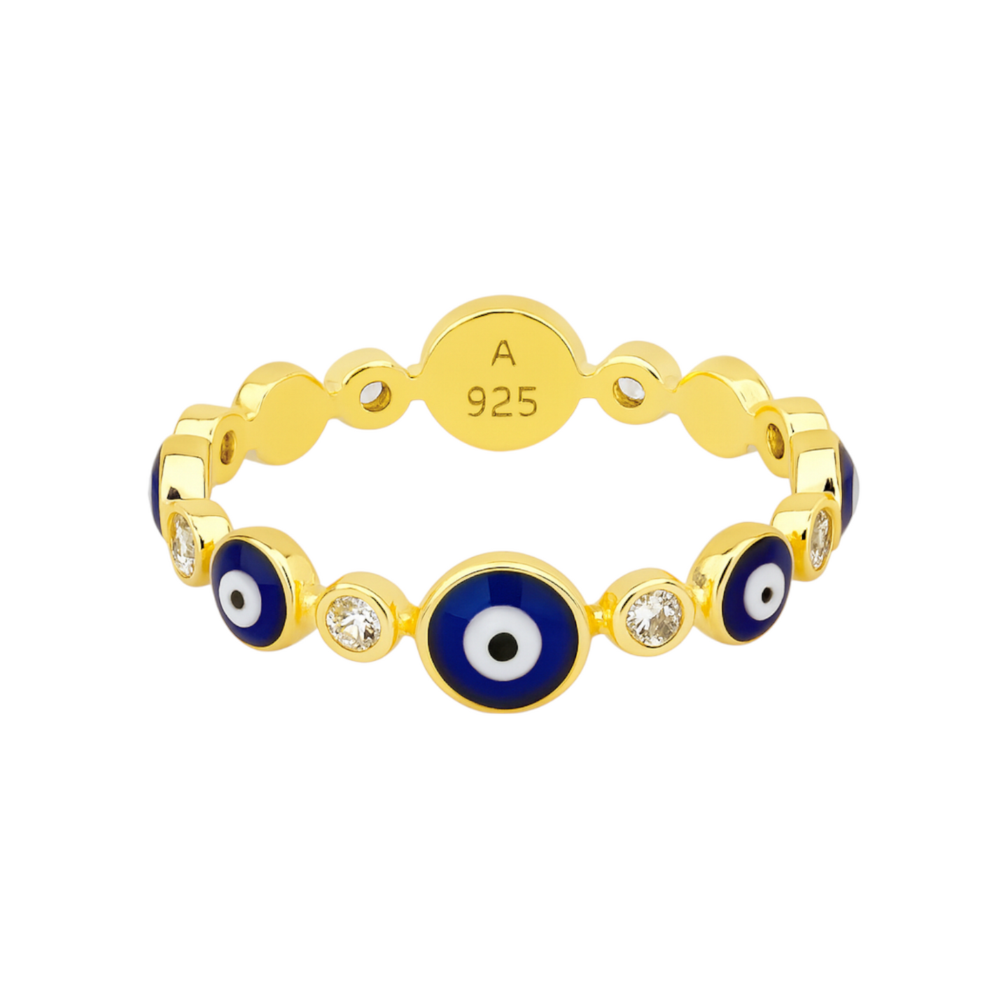 Evil Eye | Gold Plated Band Ring