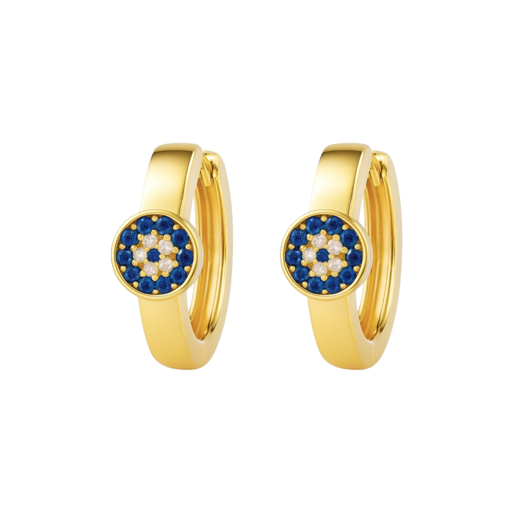 Evil Eye | Pave Hoop Hugger Earrings