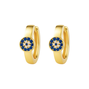 Evil Eye | Pave Hoop Hugger Earrings