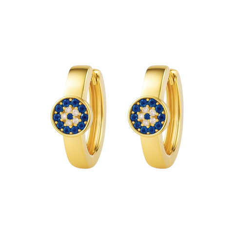 Evil Eye | Pave Hoop Hugger Earrings