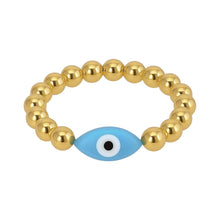 Evil Eye | Beaded Oval Stretchy Ring