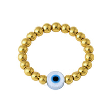 Evil Eye | Beaded Opal Stretchy Ring - Small
