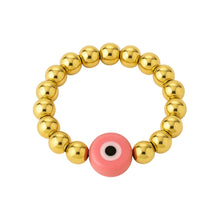 Evil Eye | Beaded Opal Stretchy Ring - Small