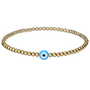 Kids Bracelet | "Evil Eye" Opal Charm with Tarnish-Free Ball Beads