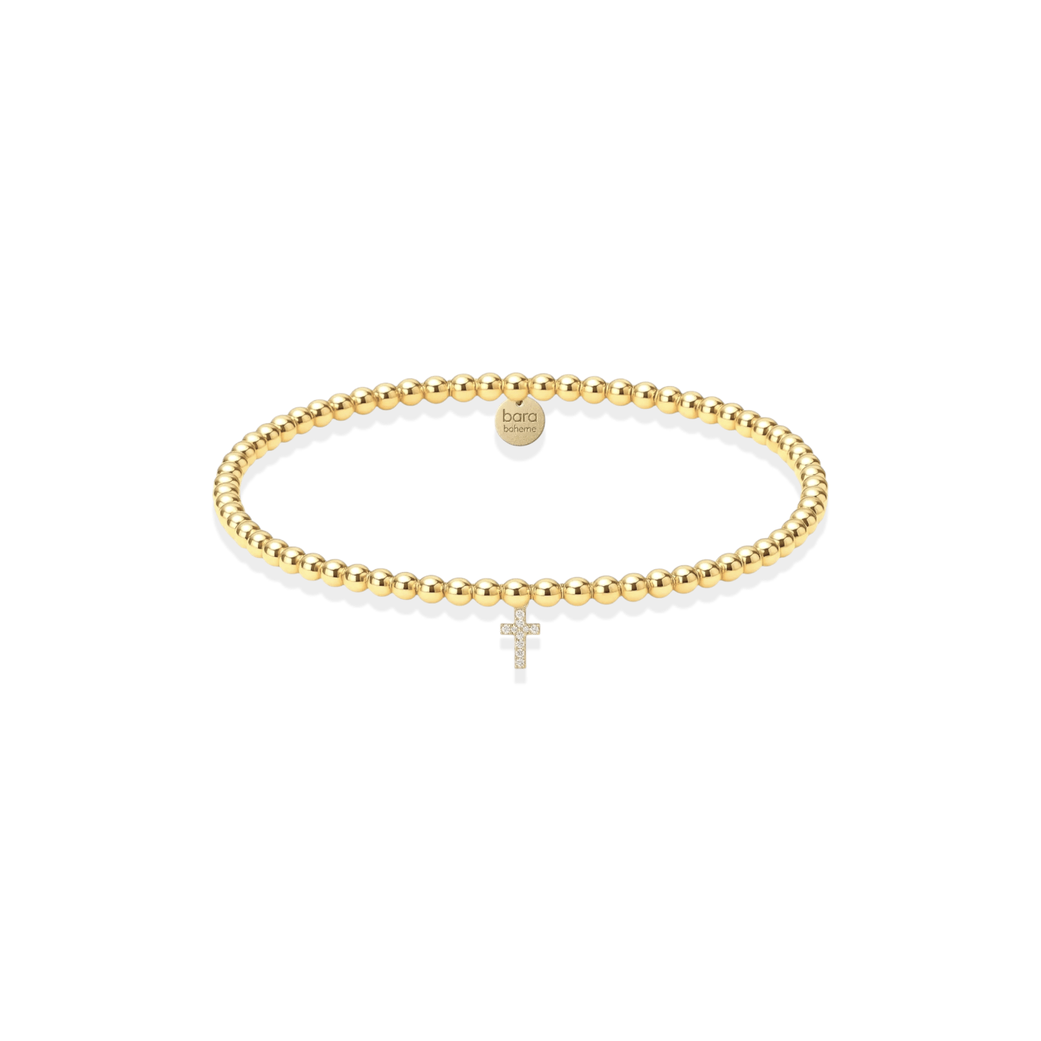 Faith Cross Beaded Charm Bracelet - Bara Boheme
