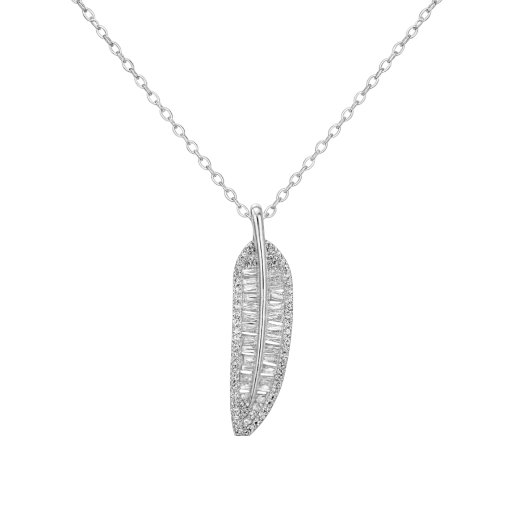 Crystal Feather | Pave Necklace