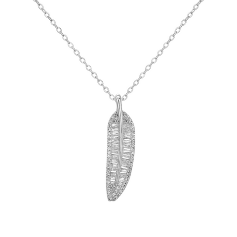 Crystal Feather | Pave Necklace