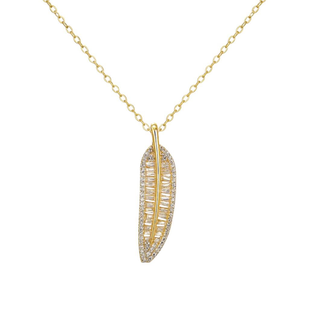 Crystal Feather | Pave Necklace