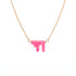 Necklace with a pink pendant on a white background