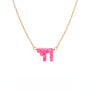 Necklace with a pink pendant on a white background
