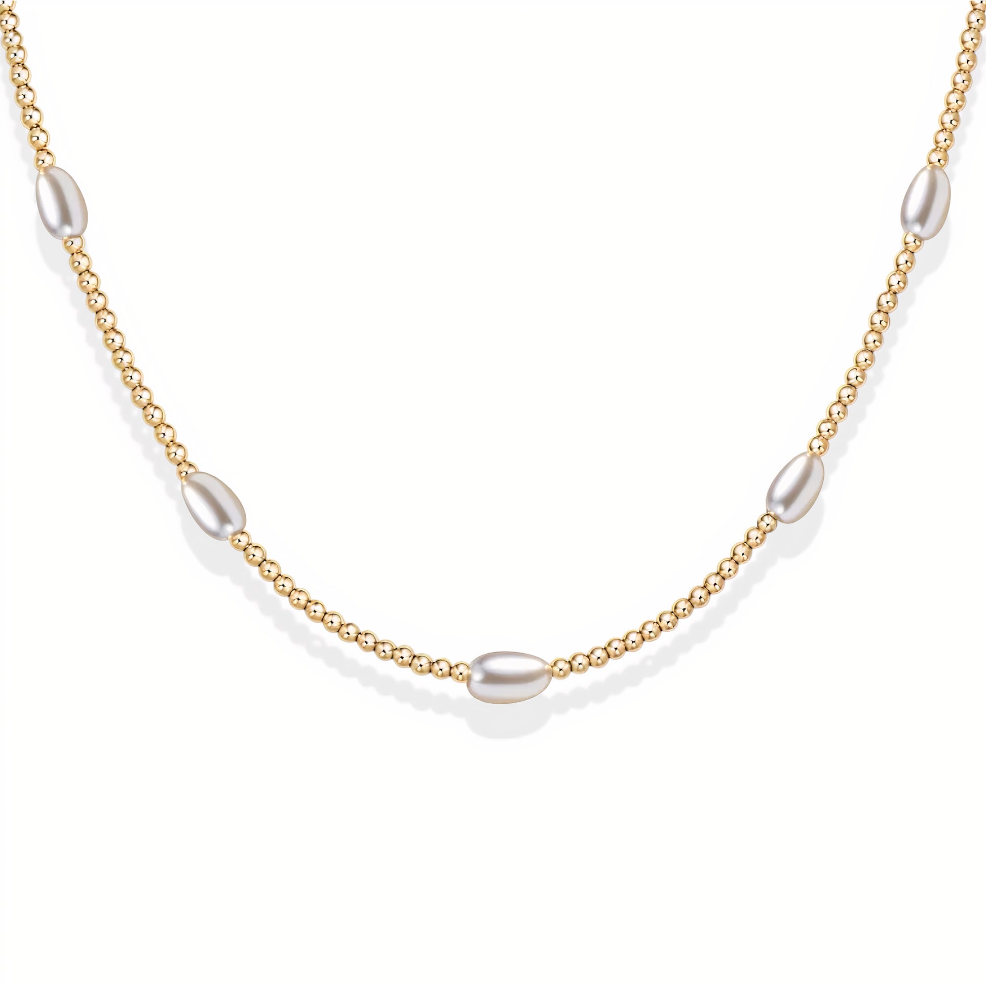 Piper | Gold Filled Beaded Necklace with Pearls