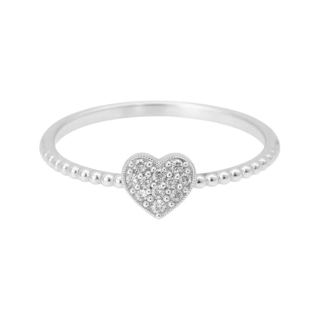 Flirt | Dainty Heart with Cubic Zirconia Ring - Bara Boheme