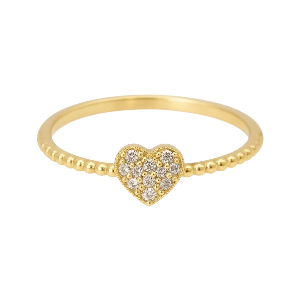 Flirt | Dainty Heart with Cubic Zirconia Ring