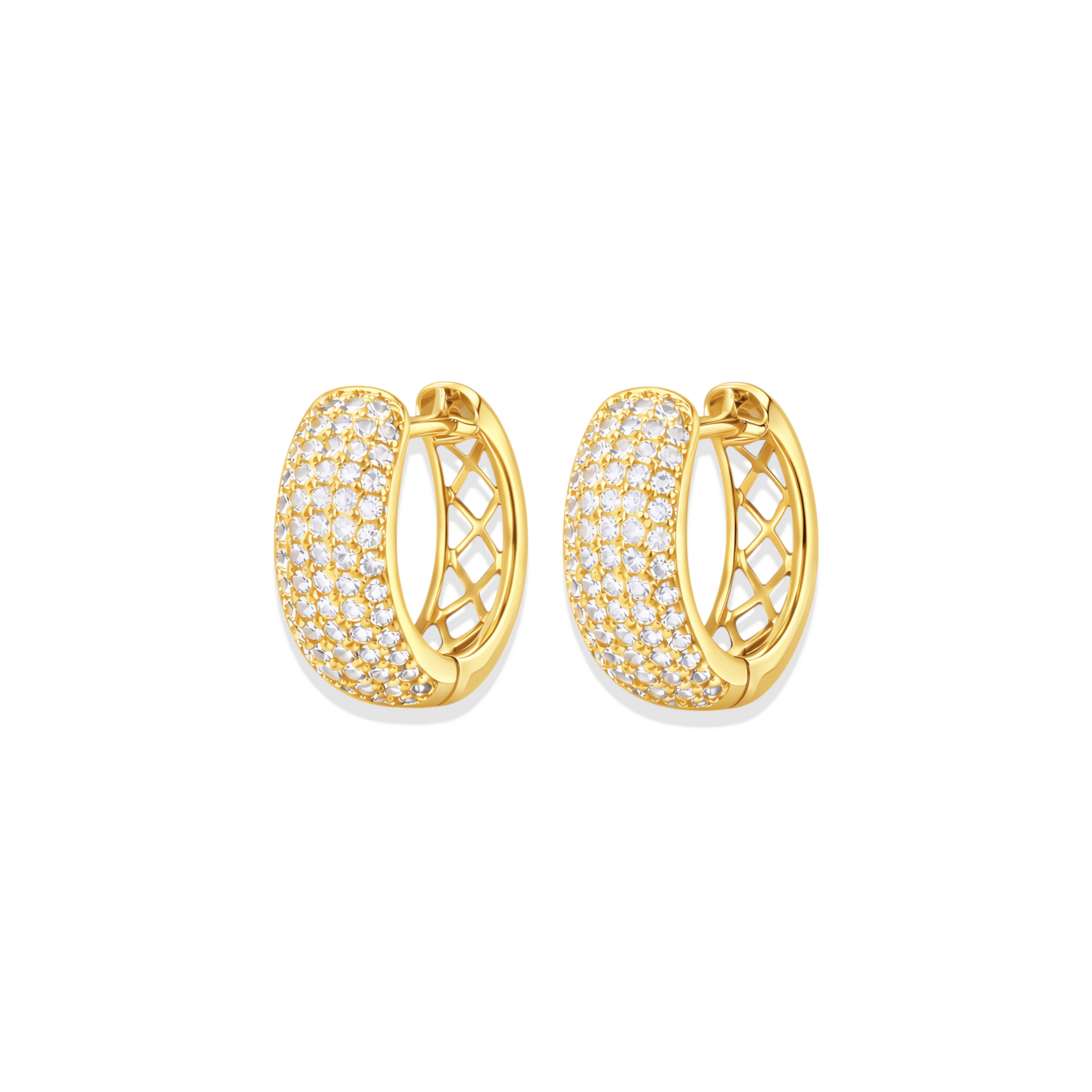 Gale | Pave Hoop Huggie Earrings - Bara Boheme