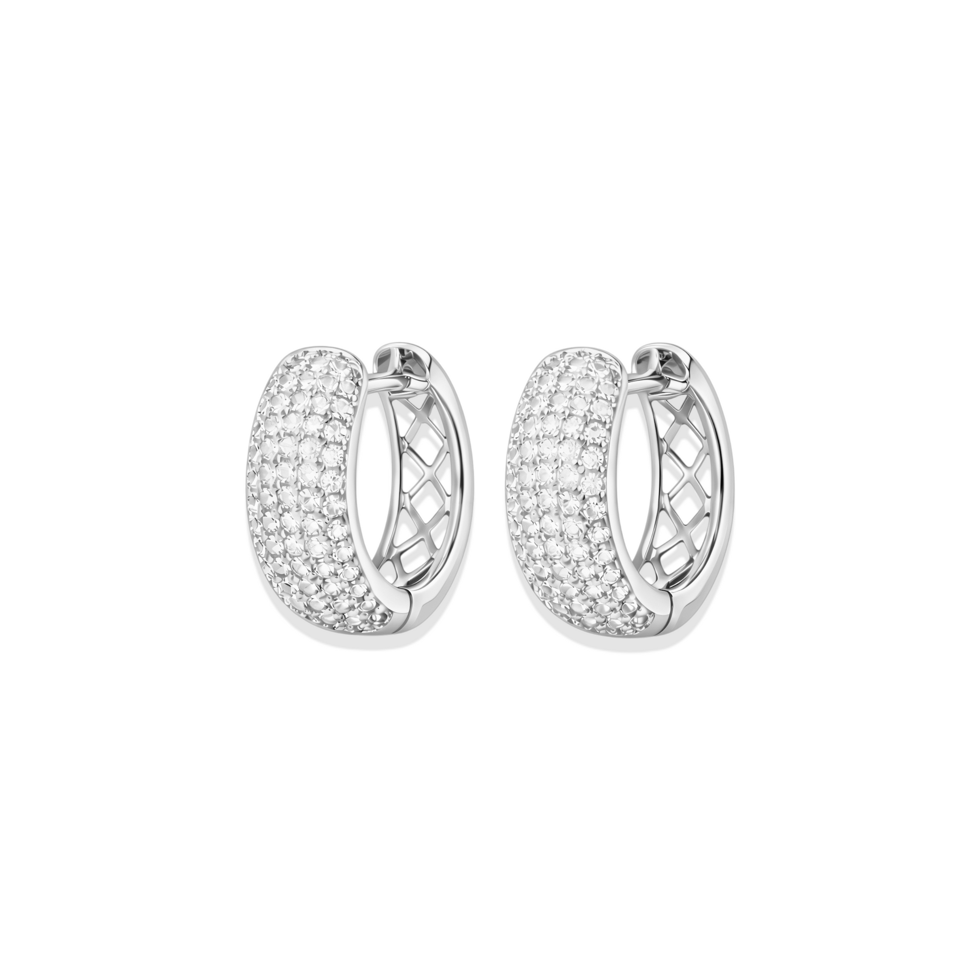 Gale | Pave Hoop Huggie Earrings